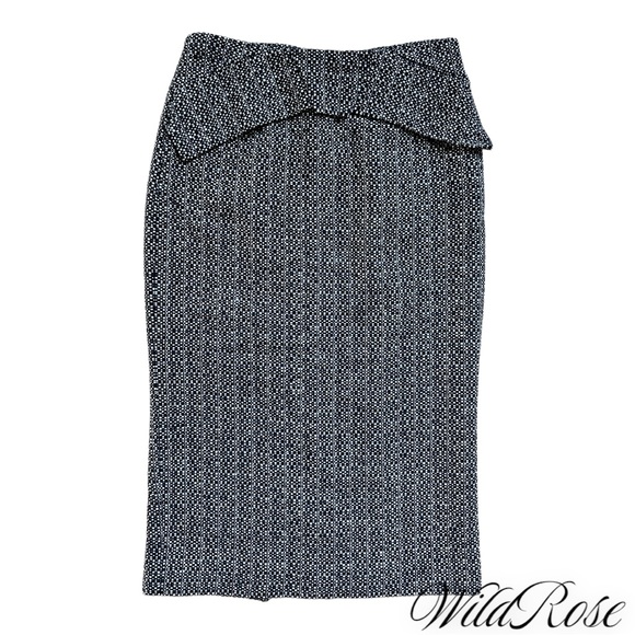 RM ROLAND MOURET Gray Tweed Wool Pencil Skirt SZ 8 - Picture 3 of 14